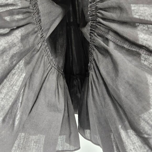 Tiered Ruffle Midi Skirt Small Black Elastic Waist Boho Grandma Dancing Square - Picture 6 of 10